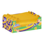 Box of Easy Squeezy Puppy toys with yellow plush toys on a white background