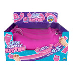 Pink 'Easy Squeezy Kitten' toy in a colorful packaging box on a white background