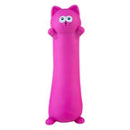Pink cat-shaped inflatable toy on a white background