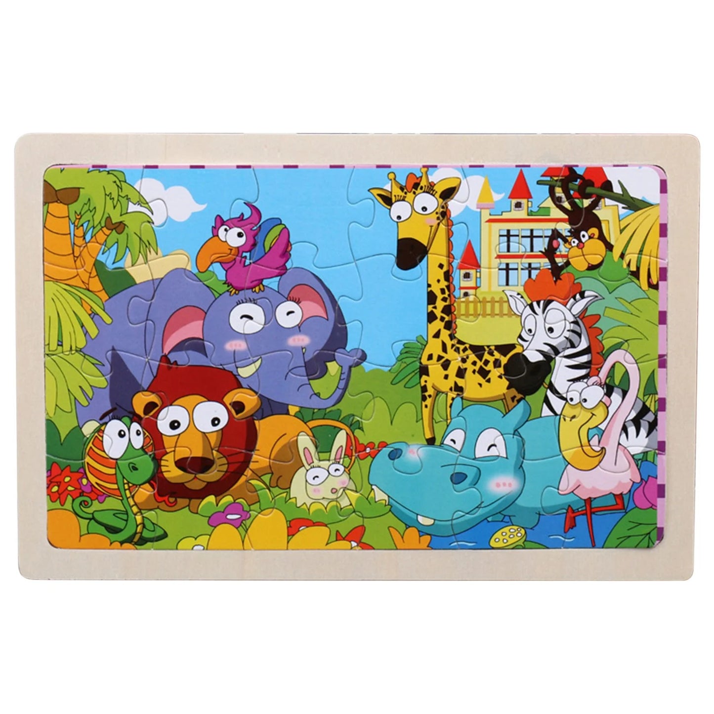 Colorful Wooden Jigsaw Puzzles for Kids Ages 3-5 - 24 Piece Educational Fun for Boys and Girls!