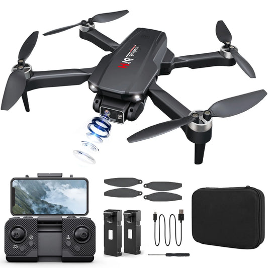 H16 4K Foldable Drone for Adults - Beginner-Friendly with Brushless Motor, Optical Flow Positioning, 2 Batteries & Carrying Case