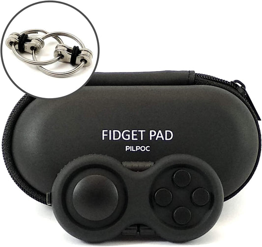 Fidget Pad - Ultimate Focus Enhancer & Sensory Toy for Kids and Adults (Black)