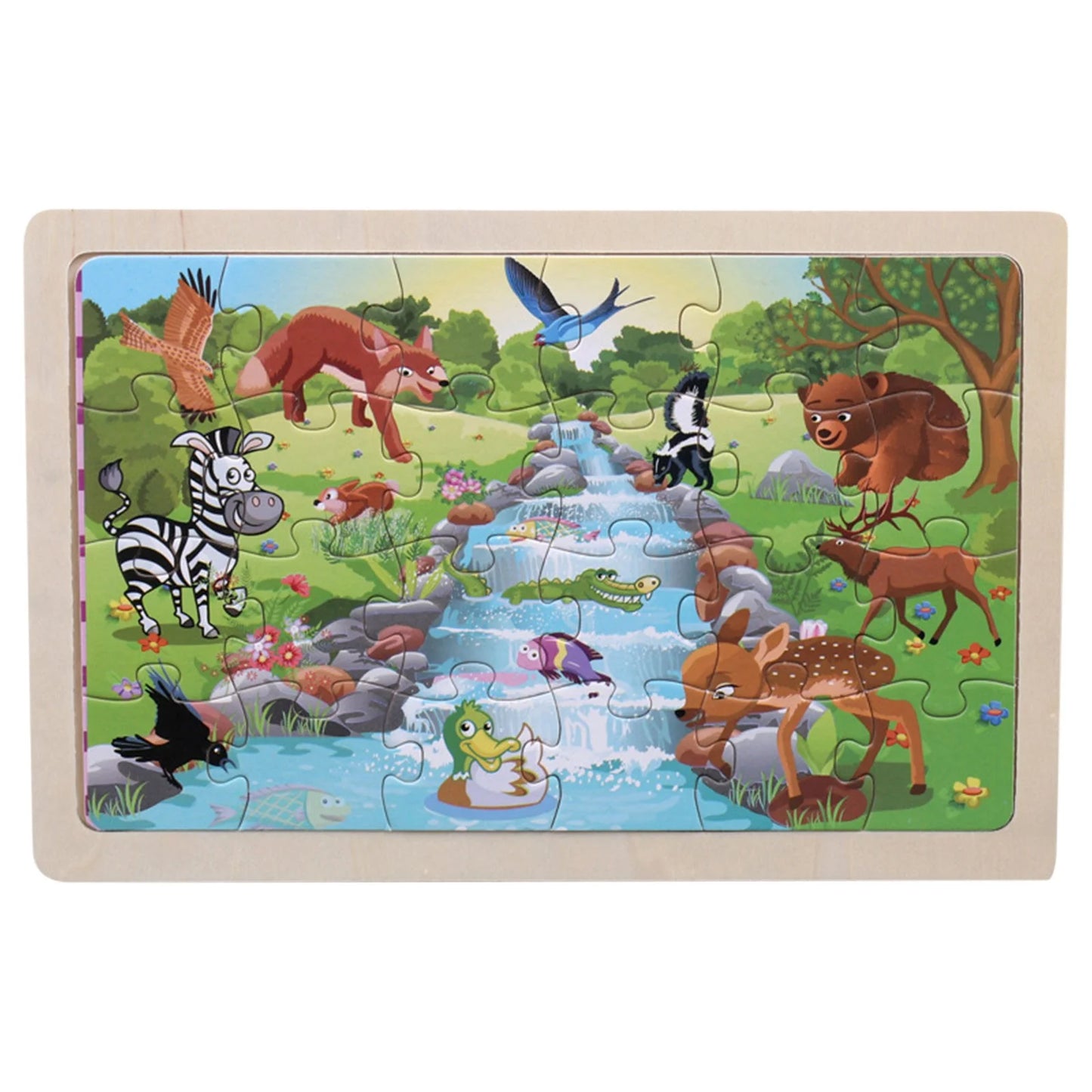 Colorful 24-Piece Wooden Jigsaw Puzzles for Kids Ages 3-5 - Fun Educational Toys for Boys and Girls!