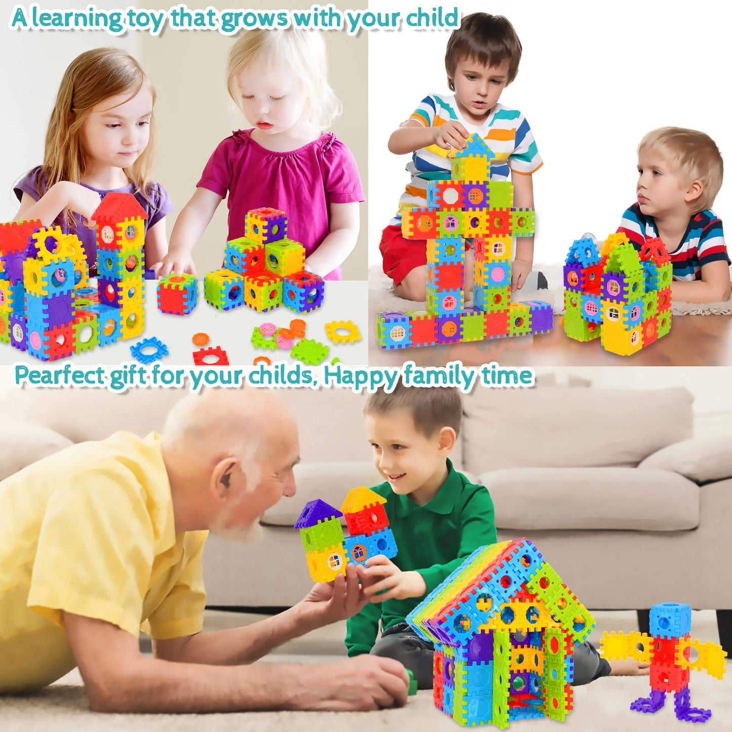 Ultimate 160-Piece 3D Tiles Building Blocks Set - Fun & Educational STEM Playset for Kids!