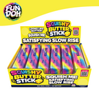 Box of Fun Doh Squishy Butter Sticks with colorful packaging and visible brand logo.