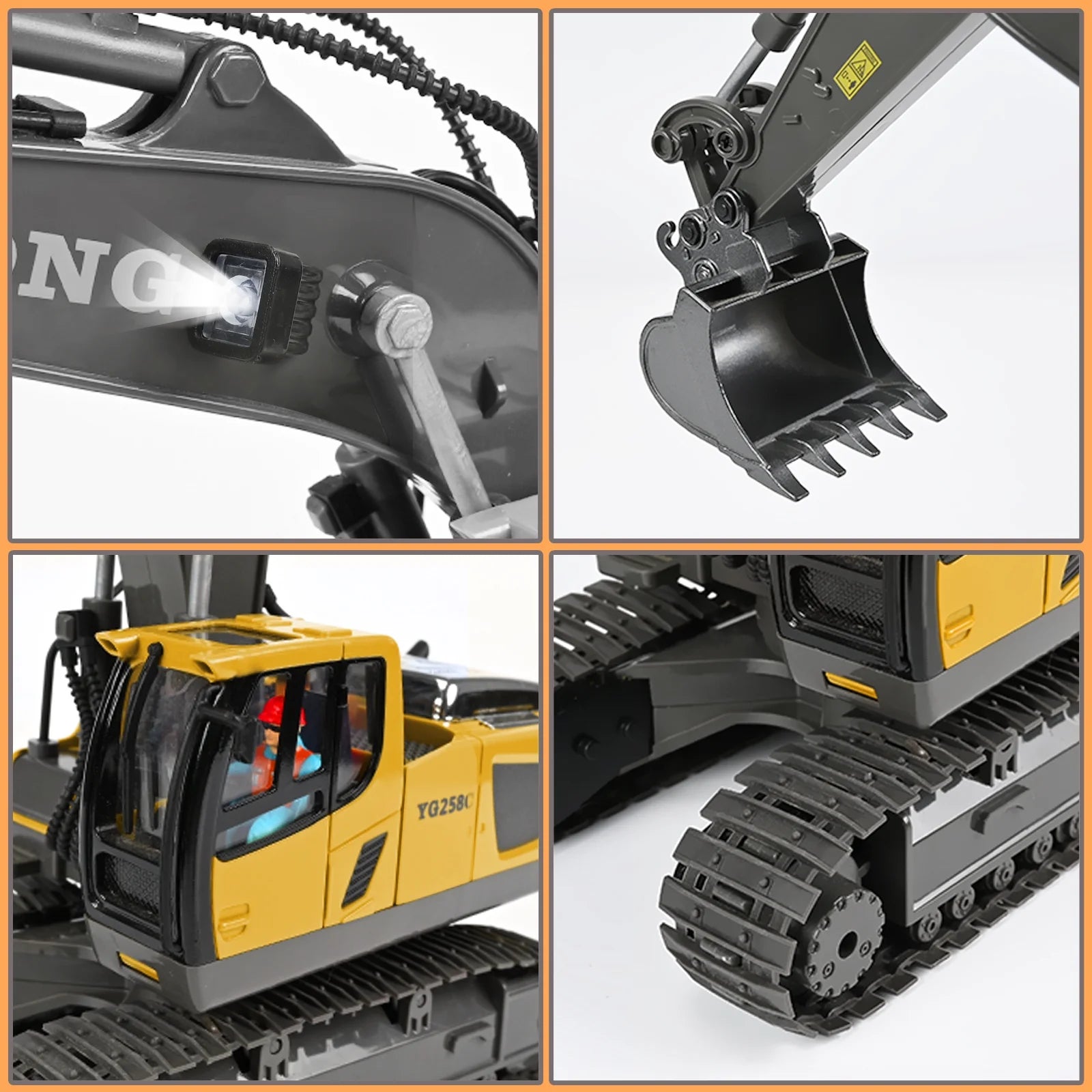 Ultimate Remote Control Excavator - 11 Channel RC Construction Toy with Lights & Sounds, Perfect Gift for Kids Ages 3-12!