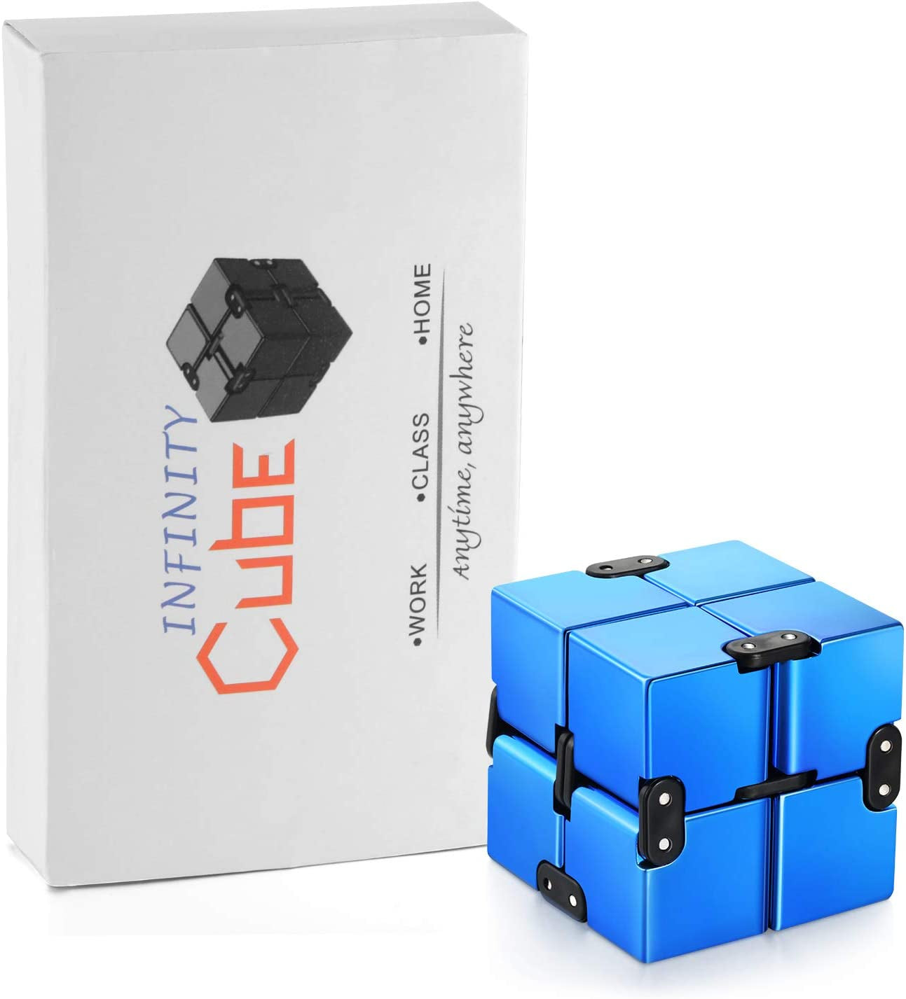 Infinity Cube Fidget Toy - Stress Relief Magic Cubes for Kids & Adults (Blue)