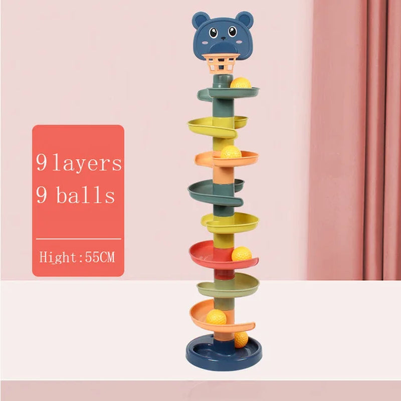 Montessori Rolling Ball Toy - Engaging Stacking Track for Baby Development and Learning