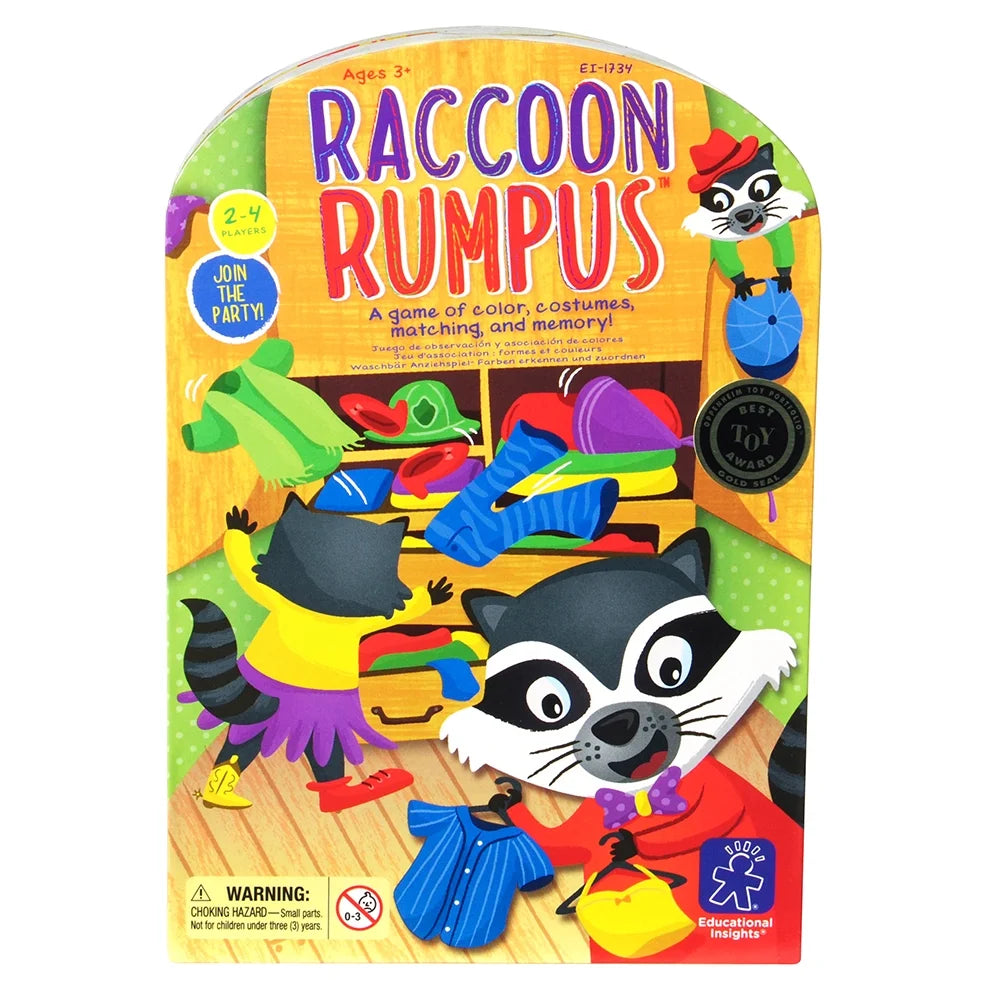 Raccoon Rumpus: Fun Memory Game for Toddlers - Educational Board Game for Kids Ages 3+