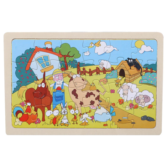 Colorful 24-Piece Wooden Jigsaw Puzzles for Kids Ages 3-5 - Fun Educational Toys for Boys and Girls!