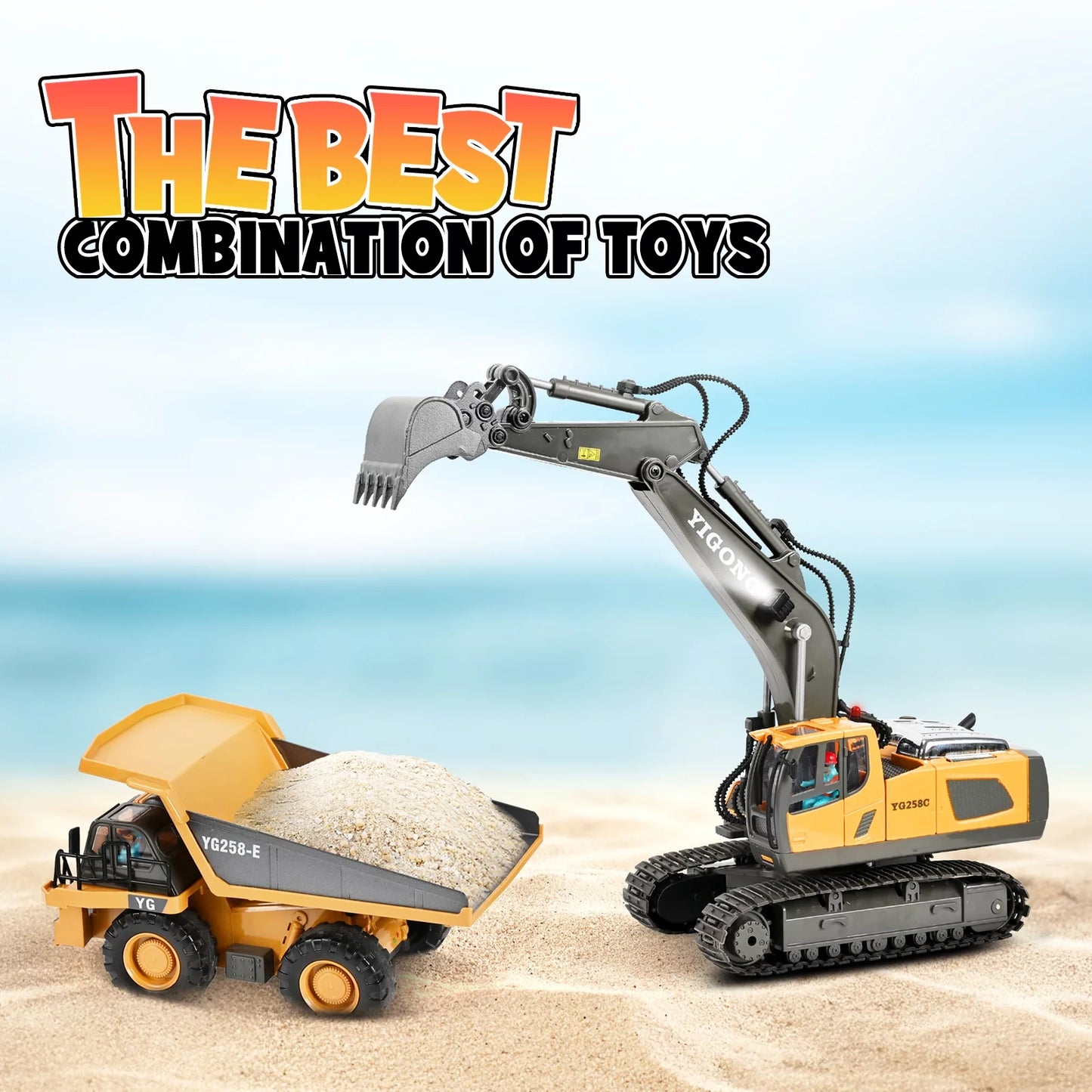 Ultimate Remote Control Excavator - 11 Channel RC Construction Toy with Lights & Sounds, Perfect Gift for Kids Ages 3-12!