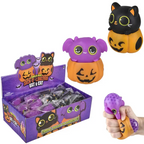 Squeezy Bead Jack-O-Lantern Bat and Cat — display box with both characters