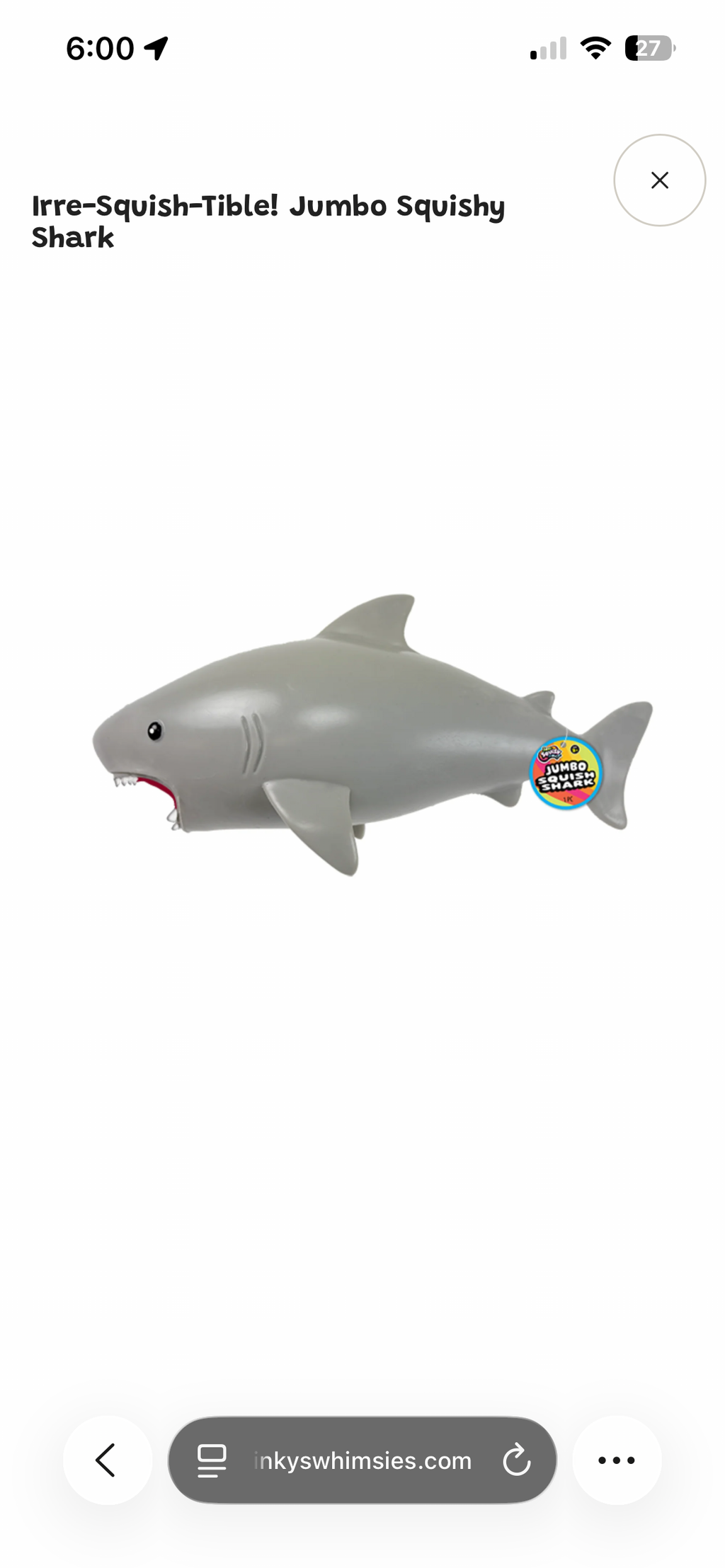 IrreSquishtible Jumbo Shark