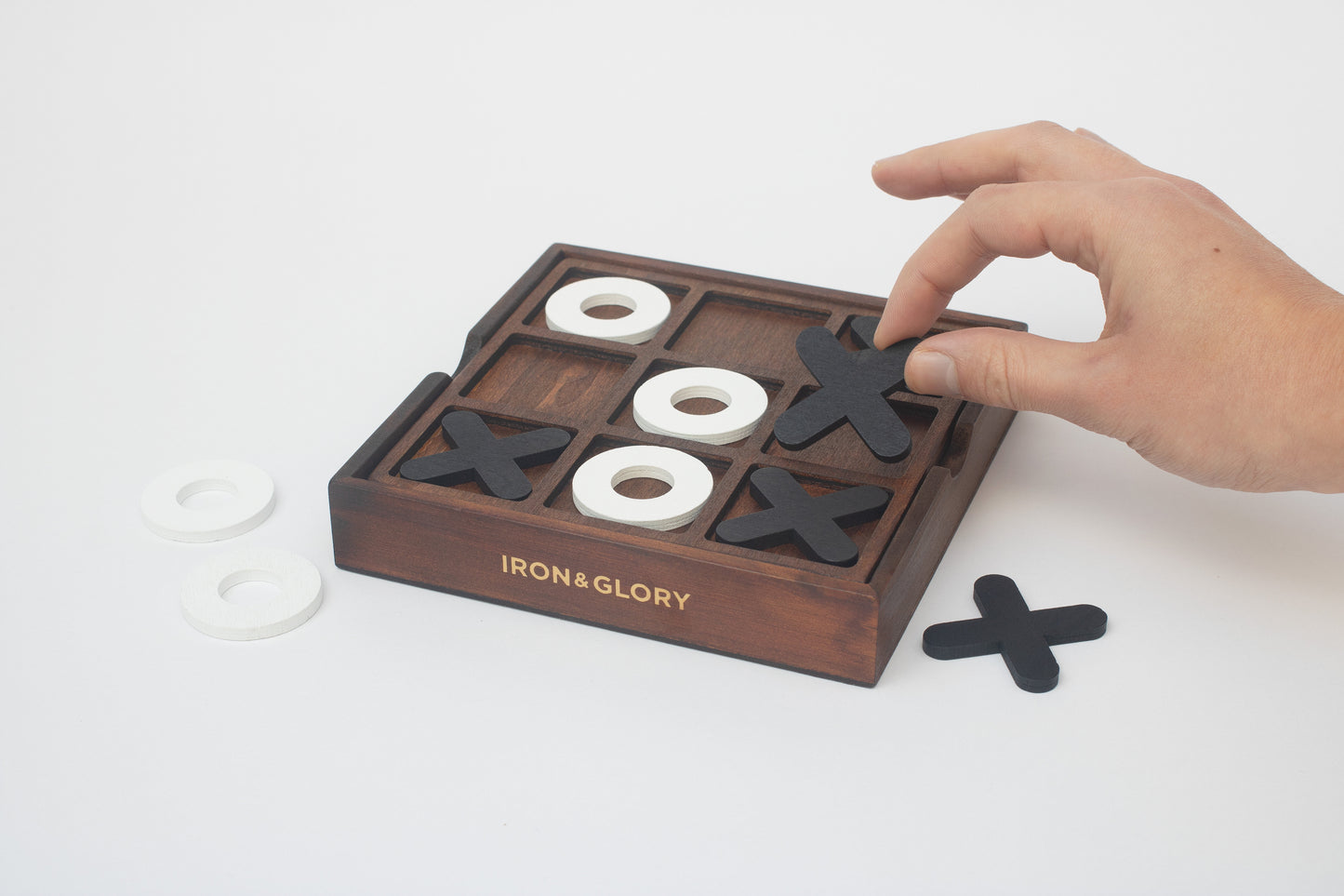 Classic Wooden Tic Tac Toe Game - Perfect for Travel, Coffee Table Decor, and Family Fun!