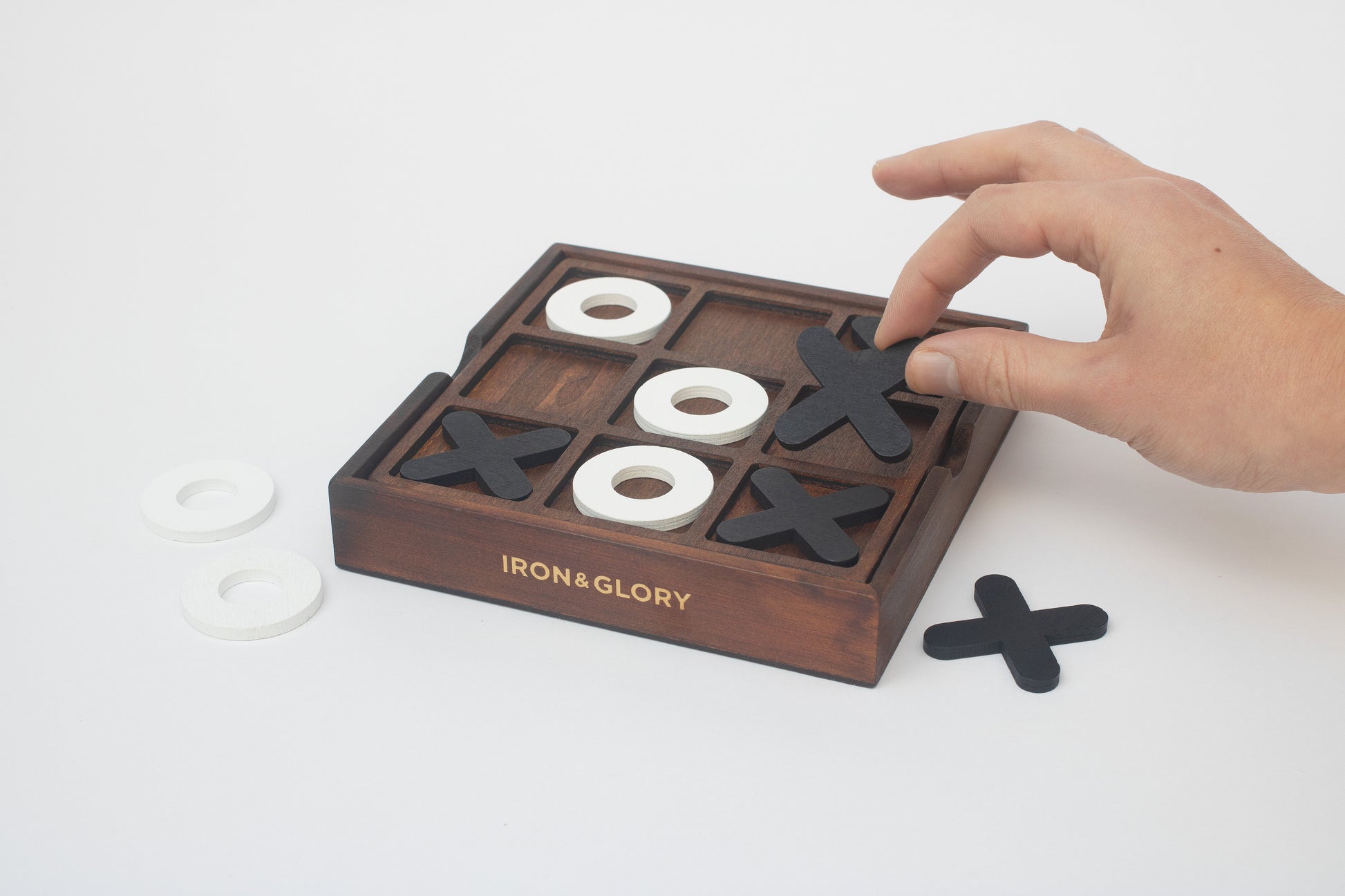 Classic Wooden Tic Tac Toe Game - Perfect for Travel, Coffee Table Decor, and Family Fun!