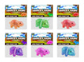 Six packages of Squeezy-Saurs fidget toys with different colored dinosaurs on each package.