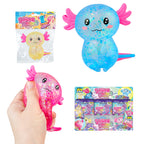 Sugar Swaps Axolotl sugar squish toys with packaging on a white background