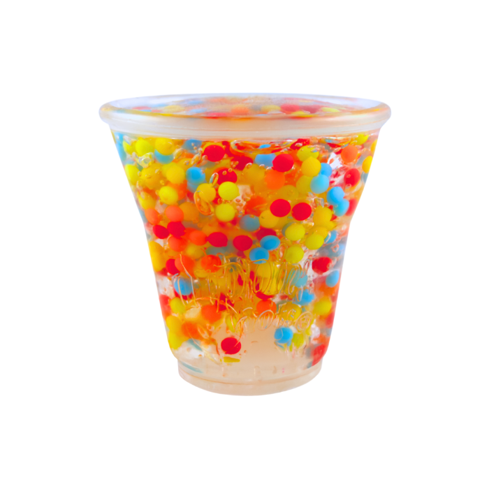 Dippin Dots Squishy with colorful balls inside cup 