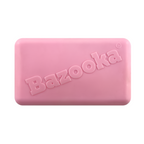 Pink rectangular object with 'Bazooka' branding on a white background