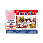 Bazooka bubble gum wrapper with cartoon characters and text on a white background