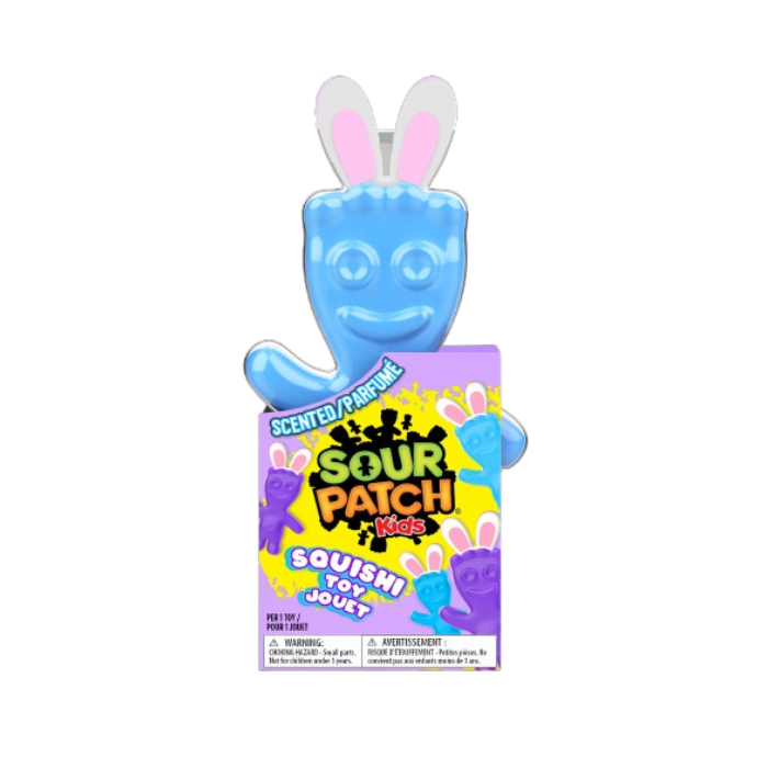 Sour Patch Kids Squishy toy with packaging on a white background