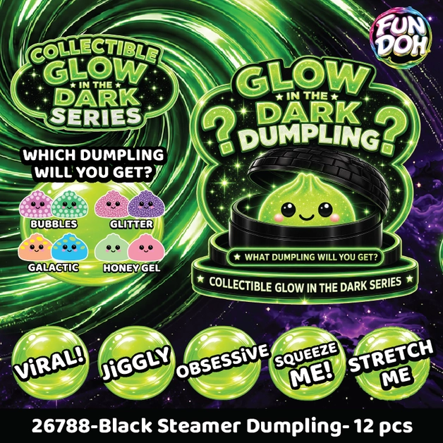 FunDoh Glow in the Dark Mystery Dumpling display box - 12 pack