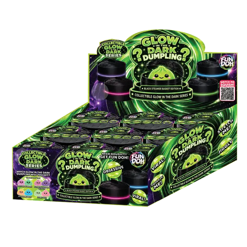 FunDoh Collectible Glow in the Dark Series - 4 varieties: Bubbles, Glitter, Galactic, Honey Gel
