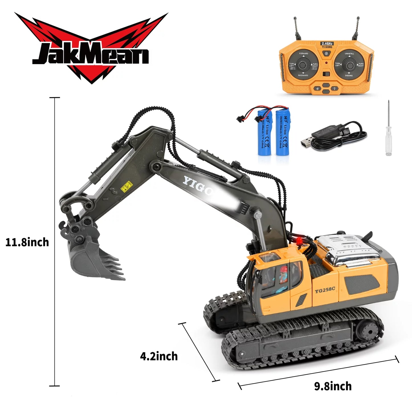 Ultimate Remote Control Excavator - 11 Channel RC Construction Toy with Lights & Sounds, Perfect Gift for Kids Ages 3-12!