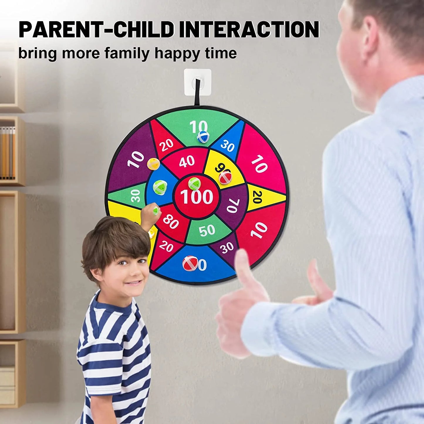 Ultimate 29" Dart Board Set with 12 Sticky Balls - Fun Indoor & Outdoor Game for Kids & Adults, Perfect Gift for Ages 5-12!