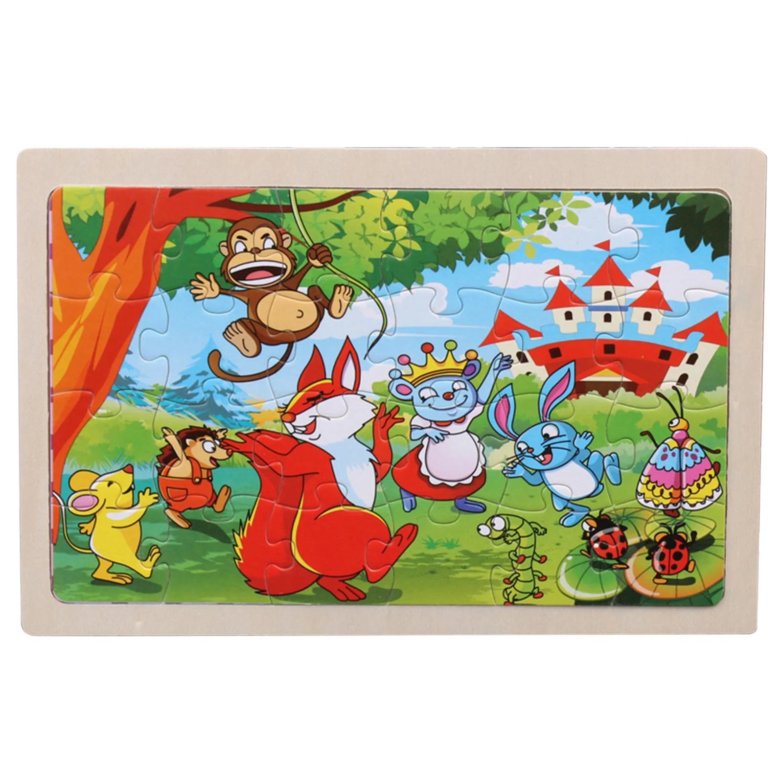 Colorful Wooden Jigsaw Puzzles for Kids Ages 3-5 - 24 Piece Educational Fun for Boys and Girls!