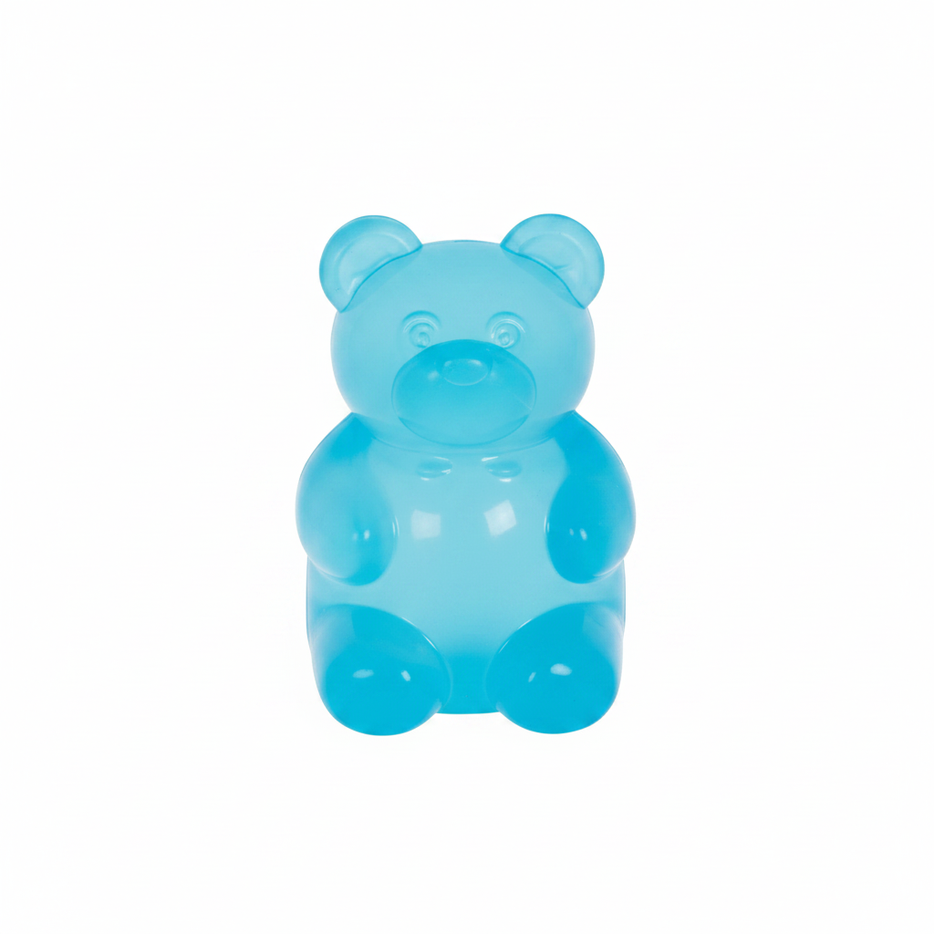 Blue squishy gummy bear toy