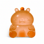 Orange capybara squishy toy on white background