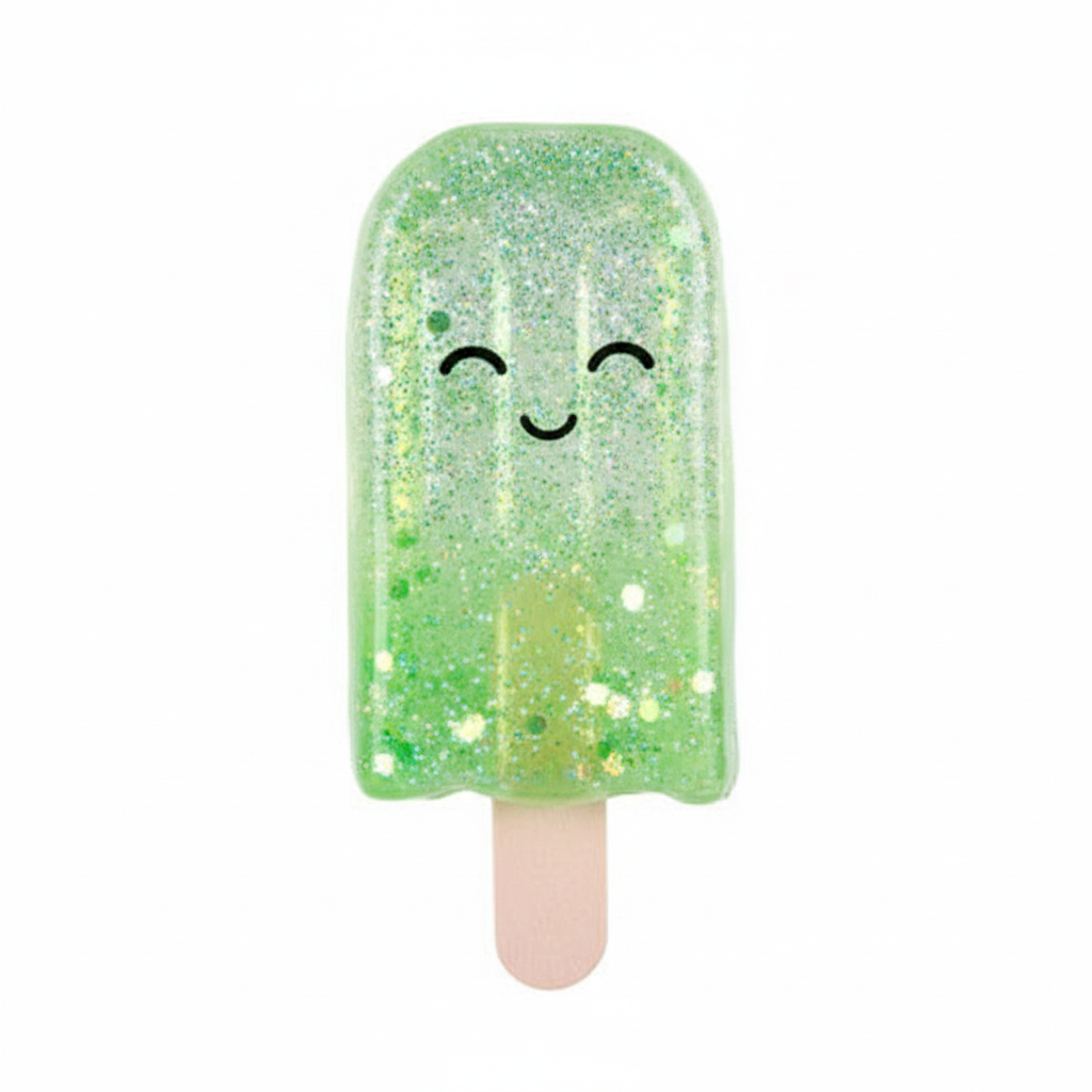 Green Sugar Squeezy Glitter Ice Pop squishy toy