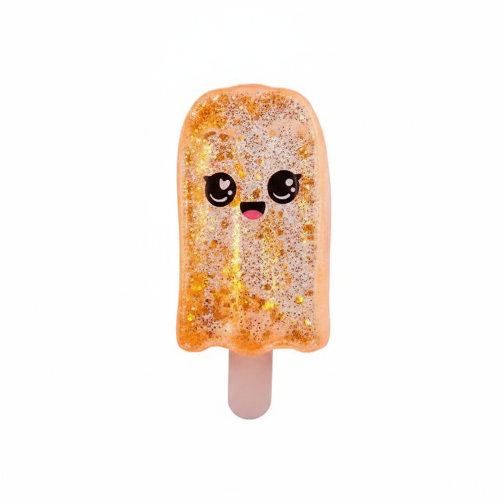Orange Sugar Squeezy Glitter Ice Pop squishy toy