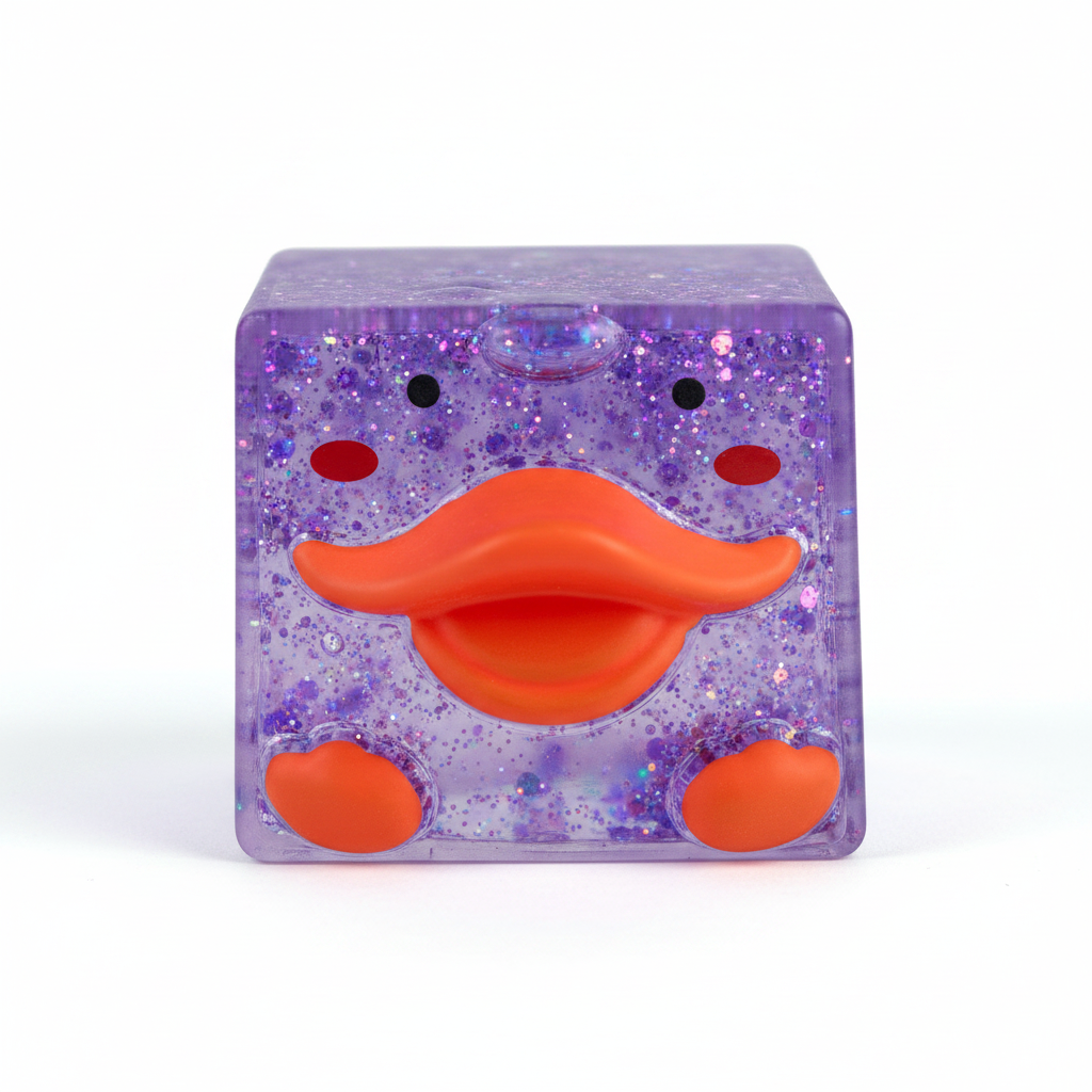Purple Sugar Swaps Duck Cube – glitter gel squishy toy