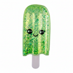 Green Sugar Swaps Ice Pop – holographic glitter gel squishy sensory toy