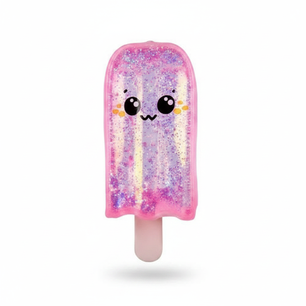 Pink Sugar Squeezy Glitter Ice Pop squishy toy