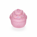 Pink cupcake squishy toy on white background