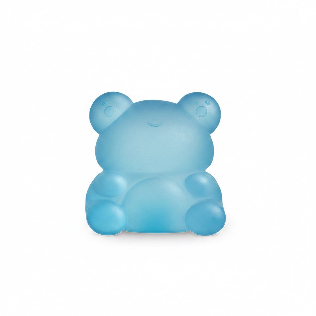 Blue Frog Sugar Squisher squishy slow-rise stress toy on white background