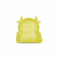 Yellow cow squishy toy on white background